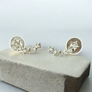 Shooting Stars Elegant Silver Star Earrings